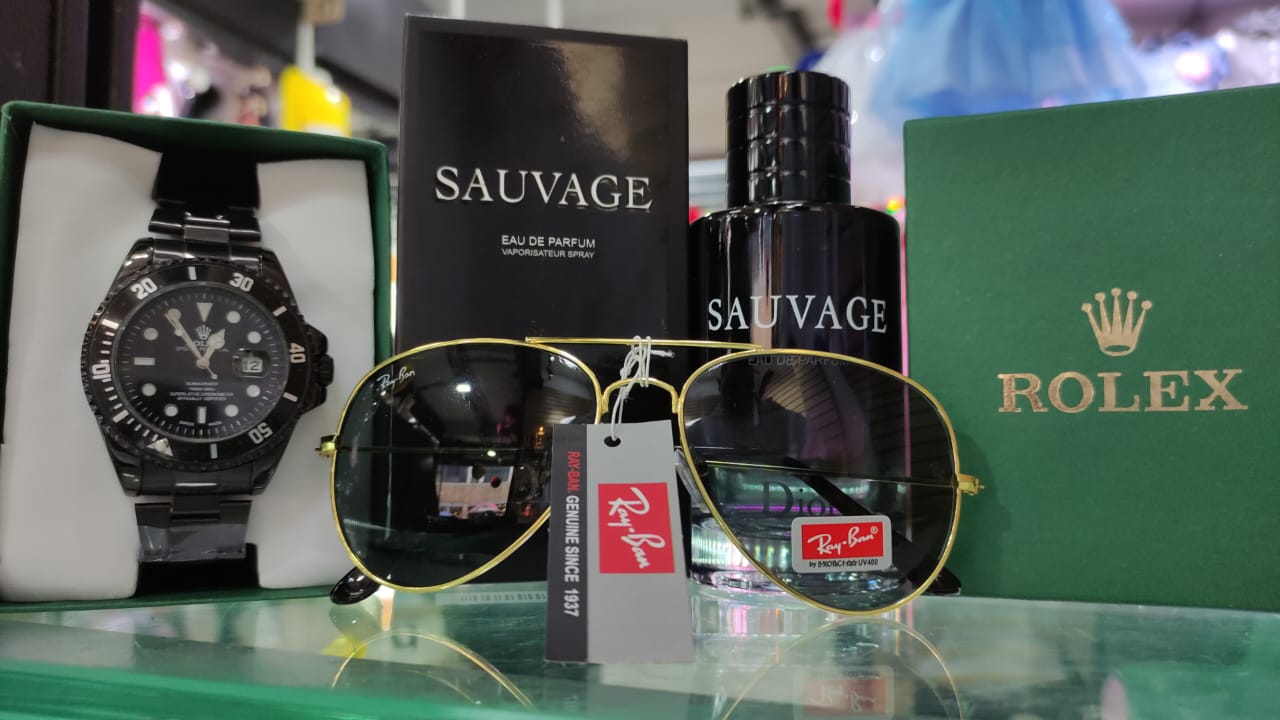 PERFUME SAUVAGE +GAFAS + RELOJ ROLEX