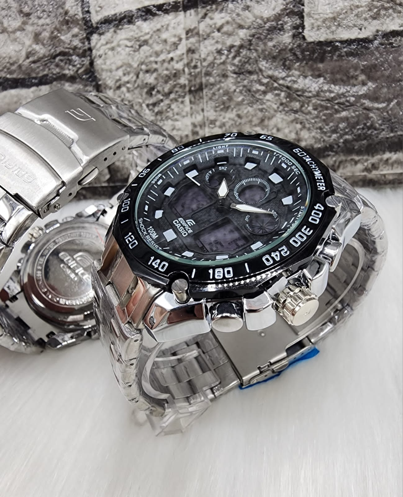 Reloj CASIO EDIFICE DOBLE HORA REPUJADO