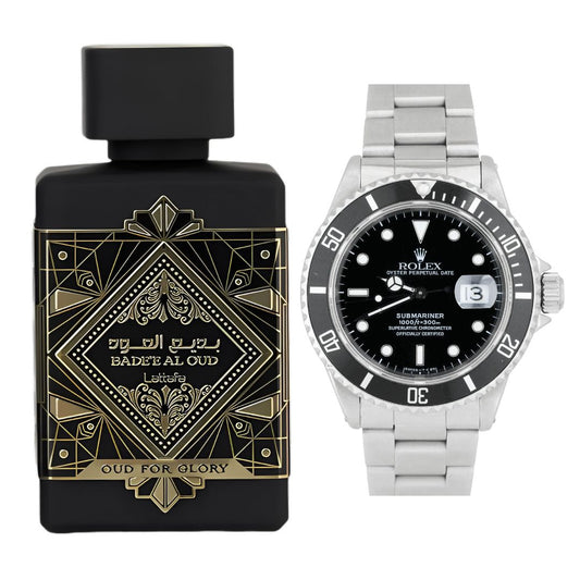 PERFUME LATAFFAOUDFORGLORY + RELOJ ROLEX